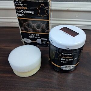 FurnitureClinic Leather Re-Coloring Balm | Non Toxic Leather Dark Brown Opened